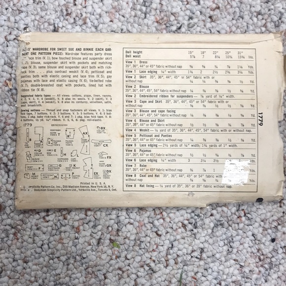 Vintage doll patterns - Picture 5 of 7